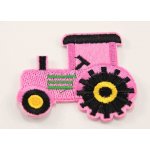 Nažehlovací záplata - Traktor 4,5 cm x 5,5 cm - VÍCE BAREVNÝCH VARIANT růžová – Hledejceny.cz