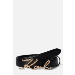 Karl Lagerfeld opasek K/SIGNATURE BELT BLACK/GOLD