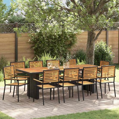 Omaxi 455673 Zahradní jídelní souprava 11 pcs Černá 240 x 90 x 75 cm – Hledejceny.cz