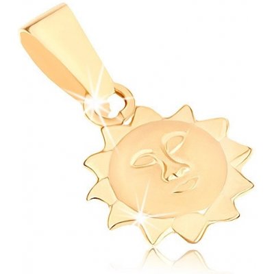 Šperky eshop Přívěsek ve žlutém 9K zlatě slunce s matnou tváří a lesklými paprsky GG45.09