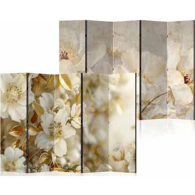 Fabulo 5-dílný Elegantní květy / Zlaté květy 172 x 225 cm odlišný design na jednotlivých stranách – Zboží Dáma
