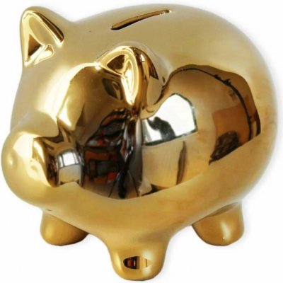Lepaso Prase pokladnička 11,5cm zlatá 548105 – Zboží Dáma
