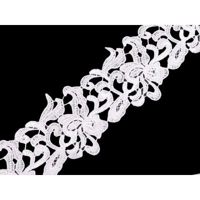 Prima-obchod Vyšívaná krajka šíře 70-75 mm, barva 8 bílá sněhová – Sleviste.cz