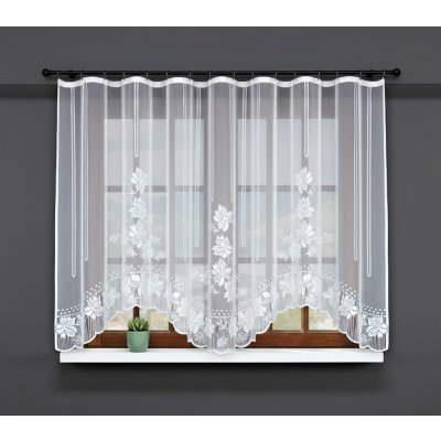 Dekorační žakárová záclona s řasící páskou MILLY 160 bílá 300x160 cm MyBestHome – Zboží Mobilmania
