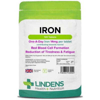 Lindens Health + Nutrition Železo 14 mg 120 tablet – Hledejceny.cz