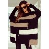 Dámský svetr a pulovr Fashionweek Luxusní volný pletený svetr jako pončo s bočními rozparky JK ZARA Černá