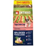 Ontario Puppy & Junior Large Chicken & Potatoes & Herbs 15 kg – Hledejceny.cz