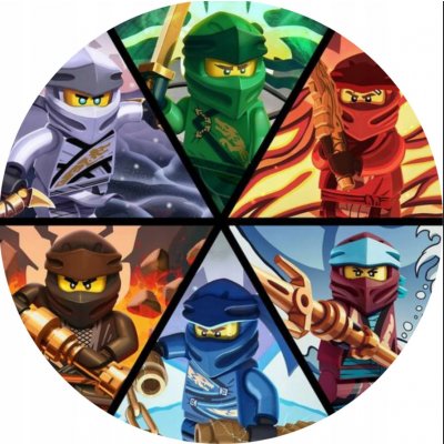 Jedlý papír - obrázek na dort - kruh: LEGO NINJAGO - VÝŘEZ – Zboží Mobilmania