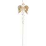 Clayre & Eef Elegantní skleněná vánoční ozdoba rampouch s dekorem andílka – 5*4*20 cm – Hledejceny.cz