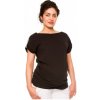 Těhotenské a kojící tričko Be MaaMaa těhotenské triko Lia černá