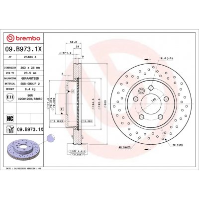 BREMBO Brzdový kotouč XTRA LINE - Xtra BRE 09.B973.1X | Zboží Auto