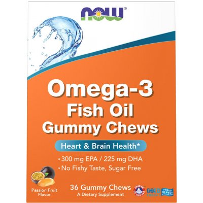 Now Foods Omega-3 Fish Oil Gummy Chews Maracuja 36 gummy – Hledejceny.cz