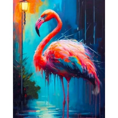 NORIMPEX Diamantové malování Barevný plameňák 30 x 40 cm – Zboží Mobilmania