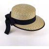 Klobouk Krumlovanka letní slaměný klobouk s prodlouženým kšiltem a s černou stuhou Fa-39070