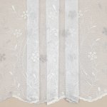 Záclona bílá s béžovo-šampáň květinovou výšivkou v.175cm – Zboží Mobilmania