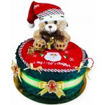 BabyDort jednopatrový plenkový dort pro miminko VÁNOČNÍ – Zboží Mobilmania