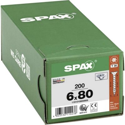 SPAX 1191010600805 R 88091 Senkkopf/T-STAR šroub do dřeva 6 mm 80 mm T-STAR plus ocel WIROX 200 ks – Hledejceny.cz