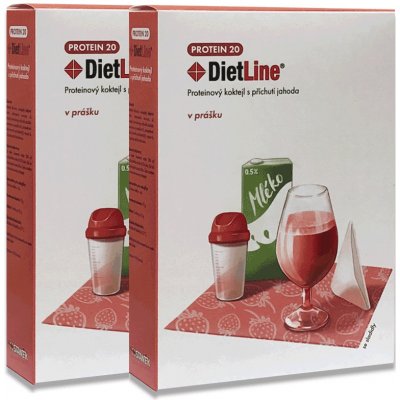 DietLine PROTEIN 20 proteinový koktejl s příchutí jahoda 6 x 25 g – Zboží Dáma