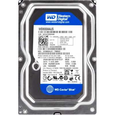 WD Caviar Blue 80GB, 3,5", SATAII, 7200rpm, 8MB, WD800AAJS