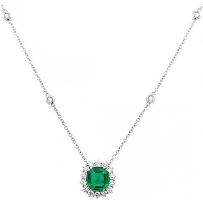 Beny Jewellery Zlatý přívěsek se smaragdem a diamanty 2050596
