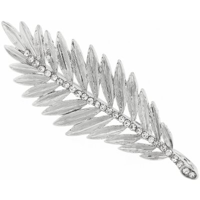 Biju brož palmový list s broušenými kamínky stříbrná 9001683 – Zboží Dáma