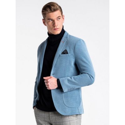 Ombre Clothing pánské mikinové sako Liam M80 světle modrá