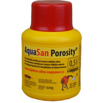 AquaSan Porosity® 0,5L Sanační omítka svépomocí - přísada do omítky proti vlhkosti – Sleviste.cz