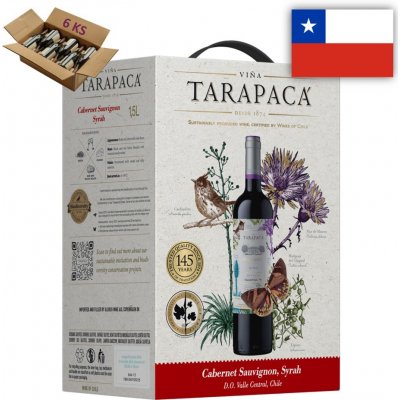 Viňa Tarapacá Cabernet Sauvignon/Syrah Biodiversity Edition Bag in Box 6 x 1,5 l (karton) – Hledejceny.cz