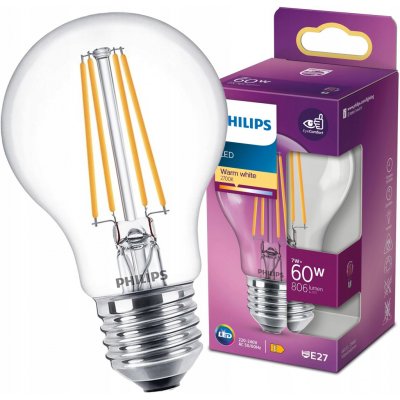 Philips 8718699777579 LED žárovka 1x7W E27 806lm 2700K teplá bílá, čirá, Eyecomfort – Hledejceny.cz