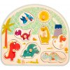 Dřevěná hračka B-Toys Baby puzzle dinosauři vkládací na desce 8 dílků