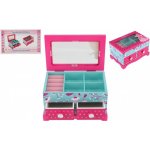 Teddies Skříňka šperkovnice Princess 2 zásuvky odklápěcí vrch dřevo 18x12,5x12cm v krabici – Sleviste.cz