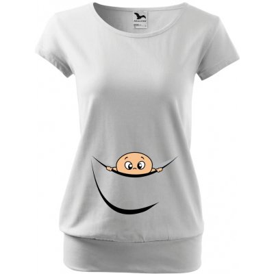 Těhotenské tričko Kluk z bříška Bílá – Zboží Dáma