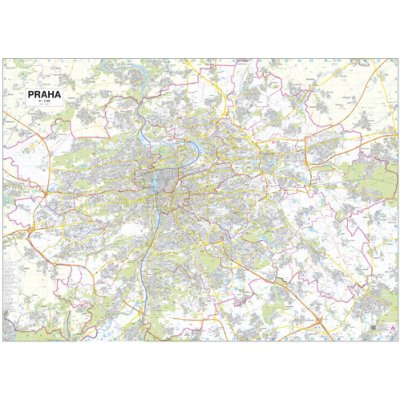 Praha - 1:21 000 - nástěnná mapa – Zboží Dáma