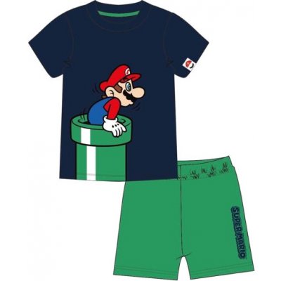 Disney letní komplet, pyžamo Super Mario (fuk60837) modro-zelená – Zboží Mobilmania