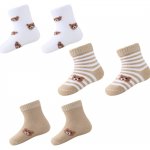 Be Snazzy Kojenecké ponožky 3 páry medvídci Béžové – Sleviste.cz