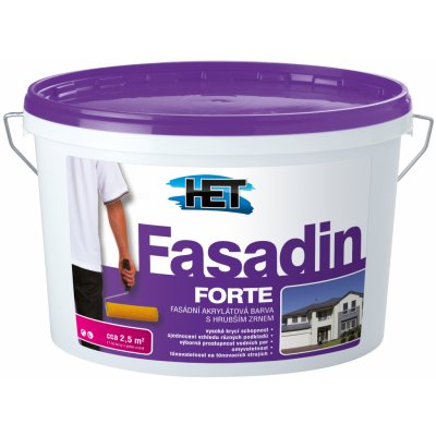 HET FASADIN FORTE fasádní akrylátová barva s hrubým zrnem bílá 12 kg – Zboží Mobilmania