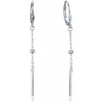 MINET 4028 Řetízkové stříbrné visací náušnice s kuličkami a tyčkami – Zboží Mobilmania