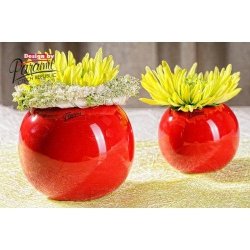 Paramit - Váza round červená 10 cm, 13 cm - 10 cm dekorativní váza -  Nejlepší Ceny.cz