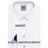 Pánská Košile AMJ bavlněná pánská košile dlouhý rukáv VDBR1330 vzorovaná bílá