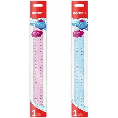 Kores 42130 transparentní pravítko 30 cm čiré, růžové – Zboží Živě