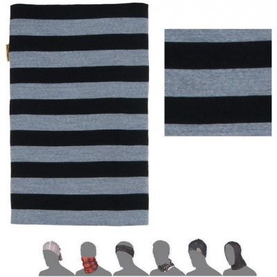 Sensor tube merino wool multifunkční šátek černá pruhy – Zboží Mobilmania