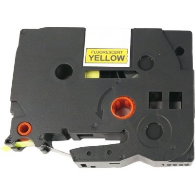 Páska - BROTHER TZE-C61 - 36 mm signální žlutá - černý tisk - kompatibilní – Zboží Mobilmania