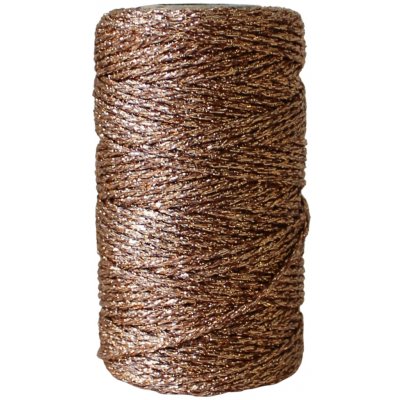 Bella Rose Třpytivý provázek 50 m – Copper, měděná barva, textil – Zboží Dáma