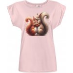 Tričko s potiskem Veverky dámské Růžová – Zboží Dáma