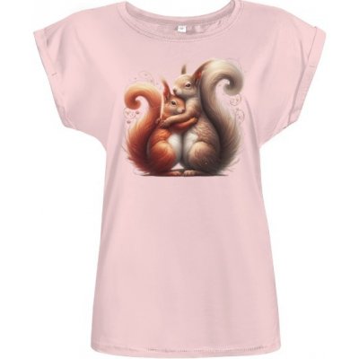 Tričko s potiskem Veverky dámské Růžová – Zboží Dáma