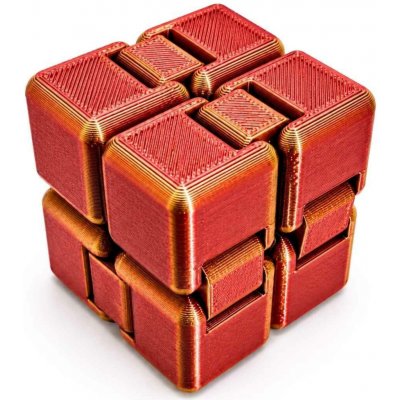 Antistresová kostka Infinity Cube Svíčkománie3D Červeno zlatá lesklá – Zboží Mobilmania