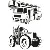 Kreslící šablona EFCO Plastová šablona A4 traktor a auto se žebříkem