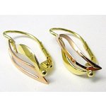 Klenoty Budín Luxusní dámské zlaté náušnice z dvojího zlata 231040920 – Sleviste.cz