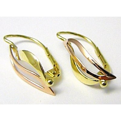 Klenoty Budín Luxusní dámské zlaté náušnice z dvojího zlata 231040920 – Sleviste.cz