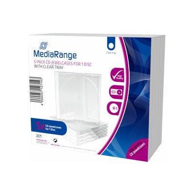Obal 1CD jewel čirý tray 10,4mm Mediarange - 5-pack BOX31-T – Zboží Živě